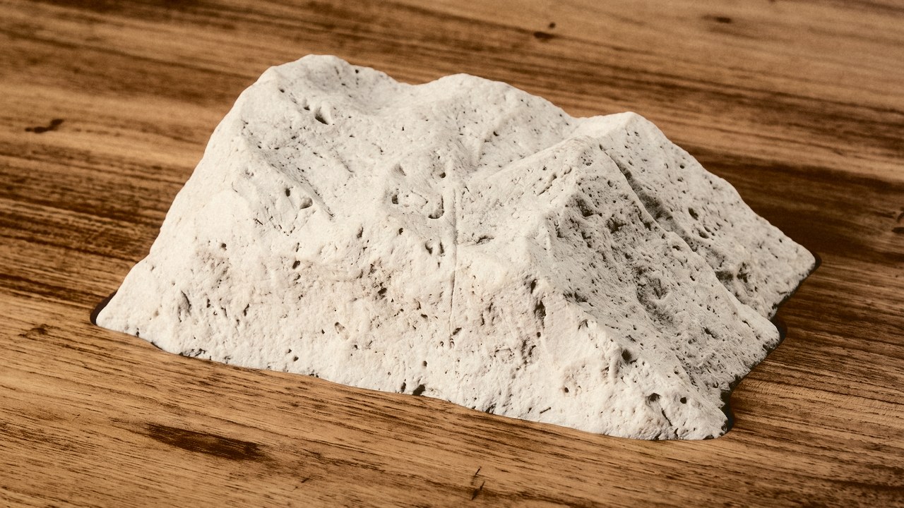 A pedra da Ágora atravessando o tampo de Pequiá